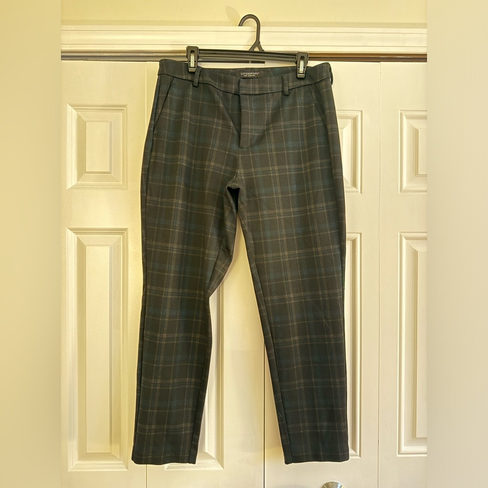 Plaid trouser dress pants